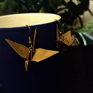 Origami Kranich Gold Bronze