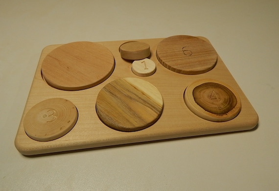 Holz-Puzzle 'Kreise' Zum Legen – Bunt, 20x20 Cm (1,7 Cm Hoch) – Pädagogisches Spielzeug Aus Samena-Holz