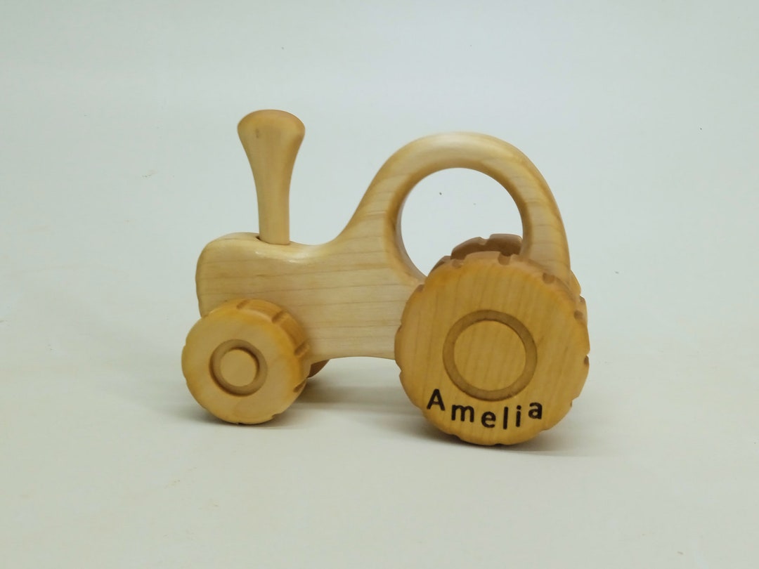 Tractor de Madera con Ruedas SUPER Musicales Juguete de Empuje de - Main Image