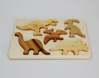 Wooden Puzzle Dinosaurs Wooden Brain Teaser waldorf game Montessori Puzzles Christmas gifts Wooden dinosaur toy
