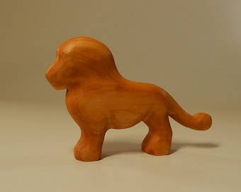 Wood Lion toy Waldorf animal Wooden Sculpture Figurine Waldorf Toys Wooden Gifts Eco Friendly Wood toys Natural Wooden Toy