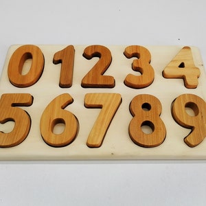 Wood puzzle numbers board Wooden toy 0-9