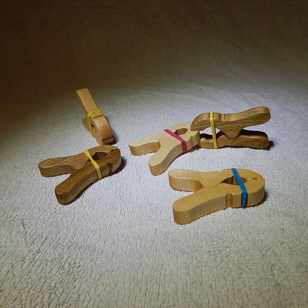 BIG Wood clothespin toy Waldorf toy pin Christmas gift toddler Wooden baby toys Natural organic wood toys