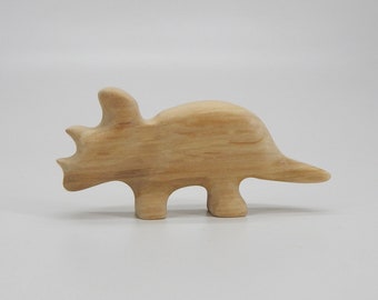 Wood Dinosaur Triceratops toy Waldorf animal Wooden Sculpture Gifts Eco Friendly Natural Christmas gifts