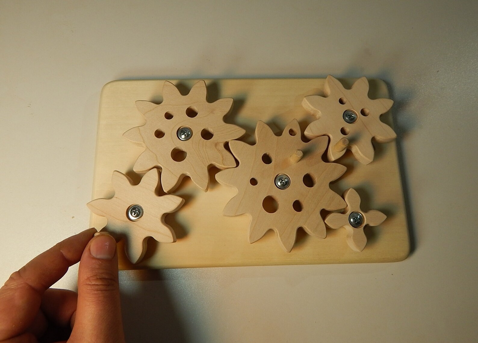 Wooden gears toy Wood GEAR Busy Board Montessori Toddler toy Etsy