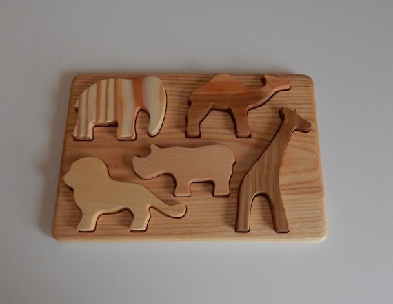 Bois Puzzle animaux Puzzle en bois Afrique Busy Board Jouet 