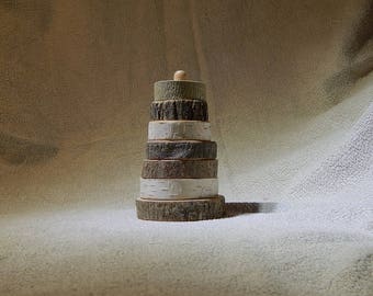 Jouet pyramide Waldorf Jouet empilable en bois Empileur d'anneaux de nidification Jouet éducatif biologique écologique Jouet en bois