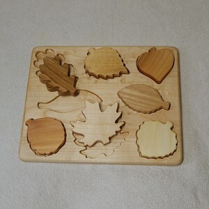 Leaf Wooden Puzzle Busy Board Waldorf Toy Toddler Brain teaser Organic Montessori Puzzles Educational Toys Baby