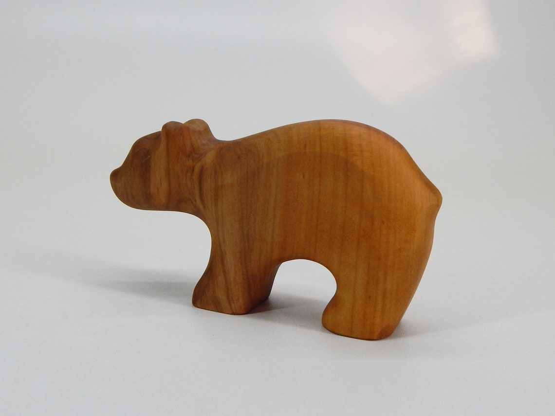Wood Bear Toy Waldorf Animal Wooden Sculpture Figurine Toys Etsy
