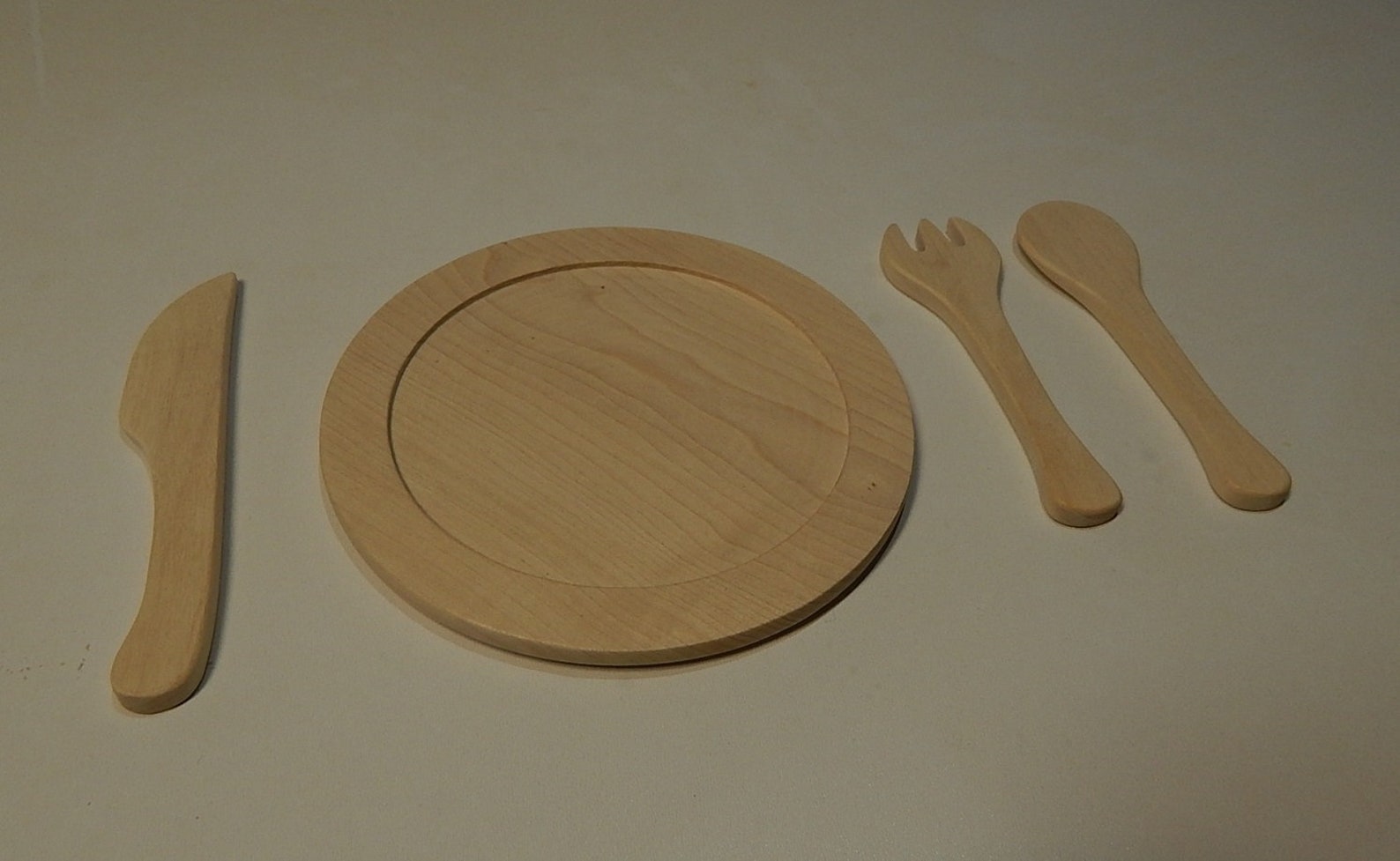Children Cooking Set Wood Play Food Wood Plate Spoon Fork Etsy