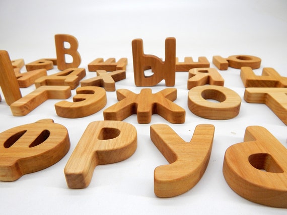 Wood Puzzles Set Russian Alphabet Learning Toys Preschool Learning