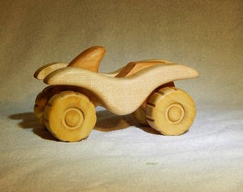 Wood atv toys vehicles wooden push toy waldorf eco friendly toy organic toy handmade toy for baby