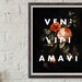 VENI VIDI AMAVI Latin Quote Print Dark Floral Art Print I | Etsy