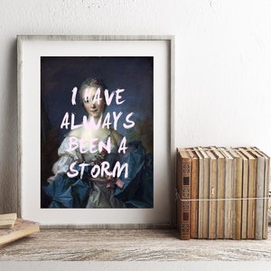 STORMS Feminist Lyrics Print, Fleetwood Mac Song Print, I Have Always Been a Storm, Pink Wall Art, 16x20 Art Print Quotes, Art Gift