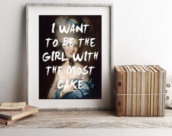 Marie Antoinette Lyrics Print: &#39;I Want Cake&#39; Wall Art (Digital Art)