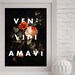 VENI VIDI AMAVI Latin Quote Print Dark Floral Art Print I - Etsy