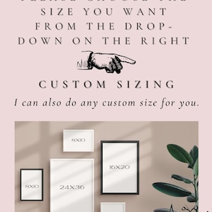 Please choose the size you want from the drop-down on the right. Custom Sizing: I can also do any custom size for you.information on the delivery location and times