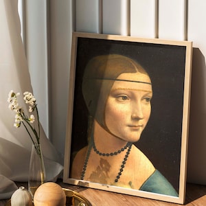LEONARDO DA VINCI Renaissance Art Print, Art History, 11x14 Art, Classic Portrait Painting, Gallery Wall Art, Lady With Ermine Painting
