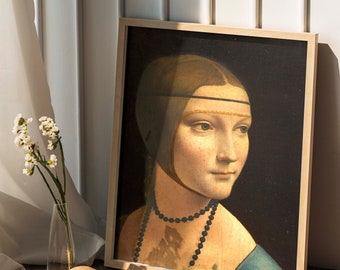 LEONARDO DA VINCI Renaissance Art Print, Art History, 11x14 Art, Classic Portrait Painting, Gallery Wall Art, Lady With Ermine Painting