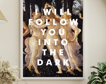 Death Cab For Cutie Inspired Song Print, Art poster, Song Print, I Will Follow You Into the Dark, Wall art, 8x10 Home Decor Print, Primavera