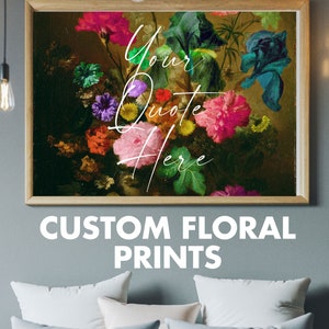 Floral Song Lyric Art Print: Custom Quote Wall Decor