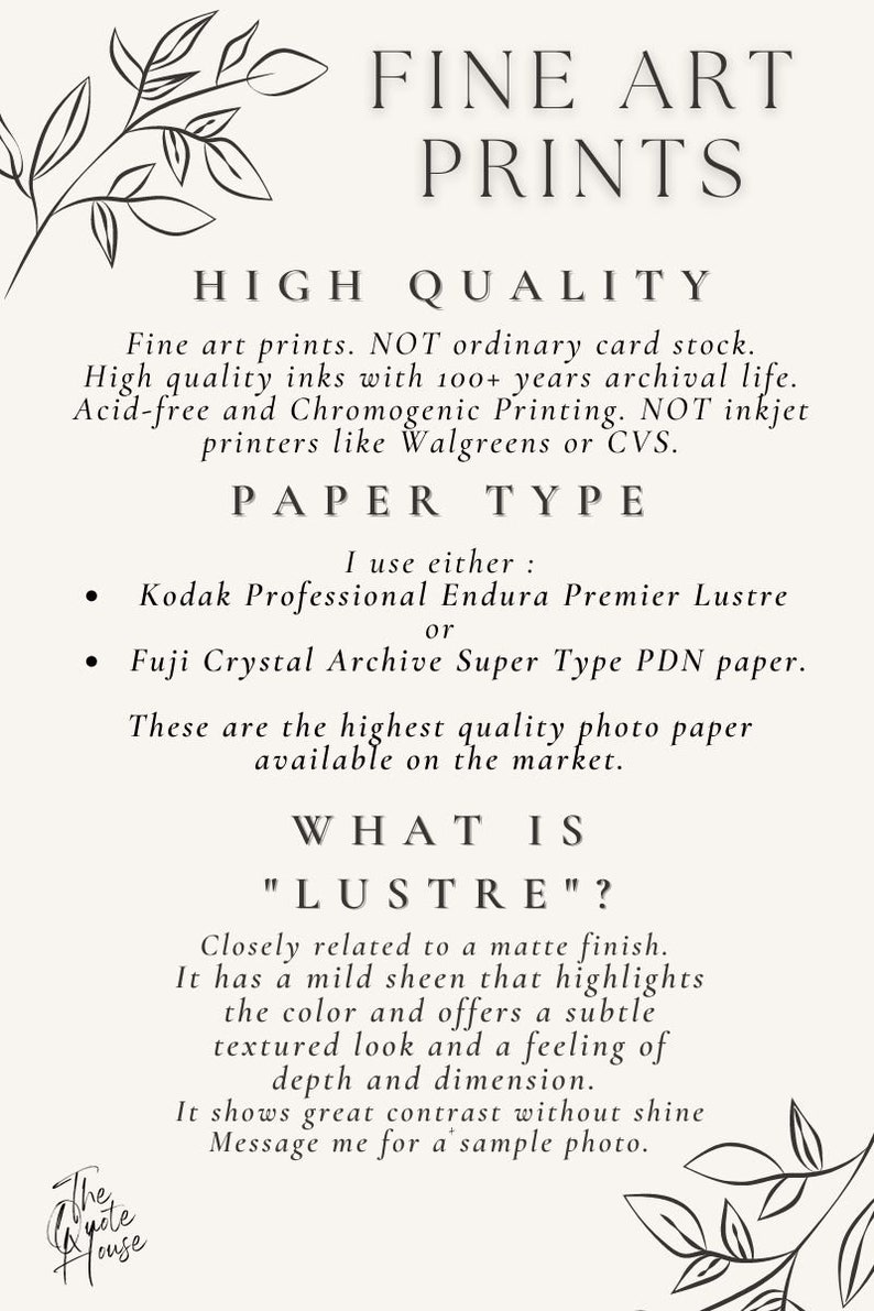 information on the fine art paper and inks