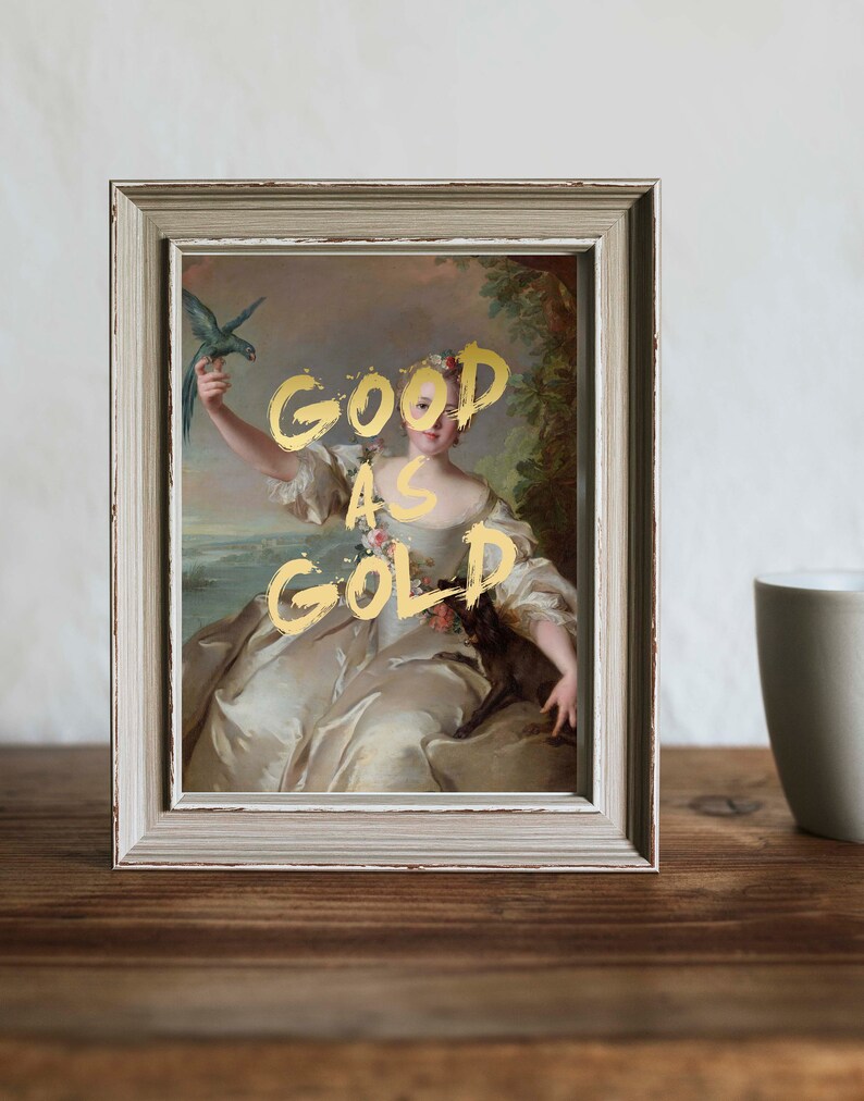GOOD AS GOLD Art Print Painting Print Pink and Gold Art Etsy