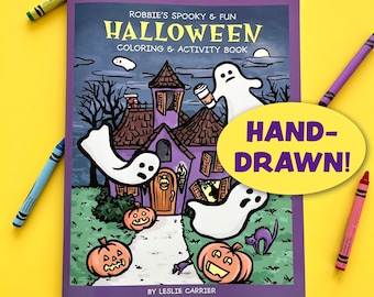 Halloween and Fall Coloring & Activity Book for Adults and Kids Craft, Relaxing Coloring Gift for Friend, Crafts Fall Autumn, Spooky Art