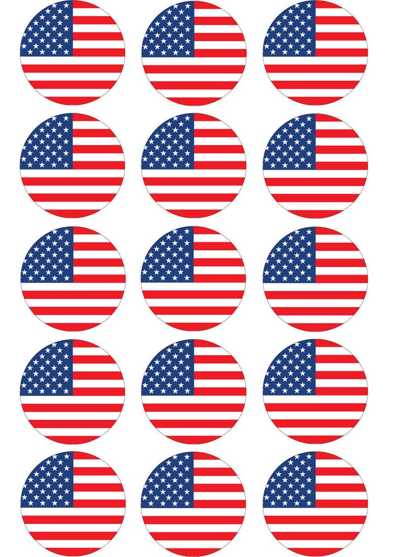 15 x America / American / USA Flag Pre Cut Cupcake Toppers Etsy
