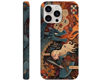 Kawaii phone cover Queen and the Fiery Dragon charming Gift for Mom Tough case for iPhone