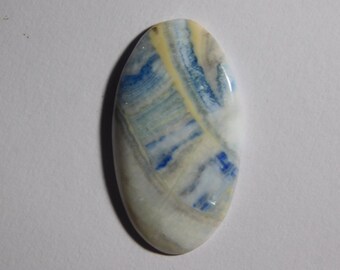 Handcraft Loose Stone For Jewelry Making Top Quality Blue Scheelite Cabochon Genuine Natural Blue Scheelite Gemstone 84 Ct 44X30 mm #4681