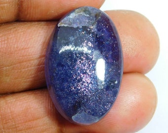 Rare Genuine Jewelry Making Loose Gemstone BB-914 Iolite Sunstone Healing Gemstone 36x22mm 49Cts Iolite Sunstone Gemstone