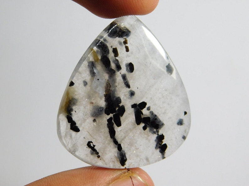 Top Quality! Natural Black Rutile Quartz Cabochons,Black rutile Gemstone Top quality handmade Black Rutile Loose Gemstone 46 Cts D-7714