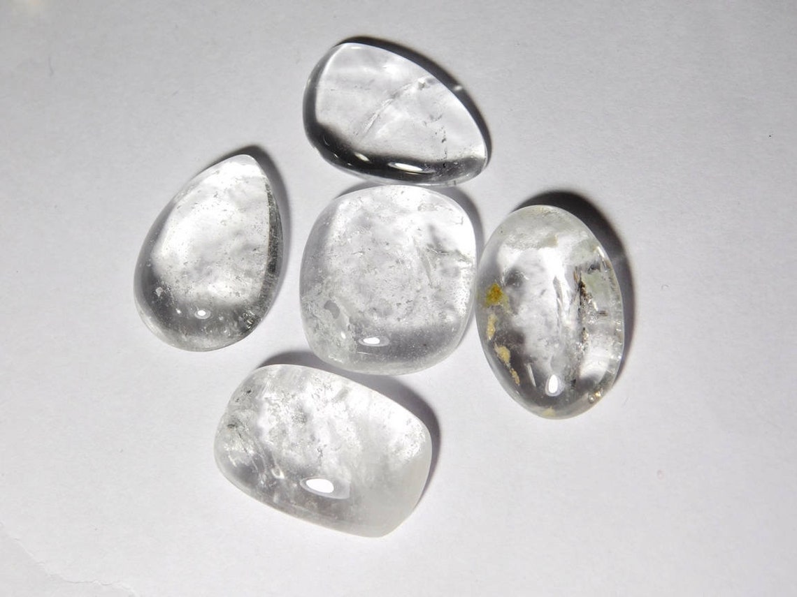 High Quality Natural Crystal Quartz Loose Gemstone 05 Pcs Lot Etsy