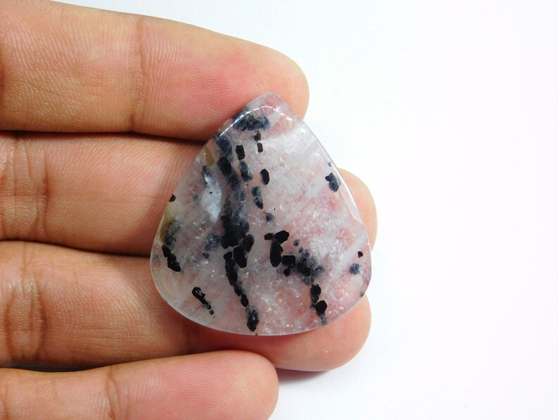 Top Quality! Natural Black Rutile Quartz Cabochons,Black rutile Gemstone Top quality handmade Black Rutile Loose Gemstone 46 Cts D-7714