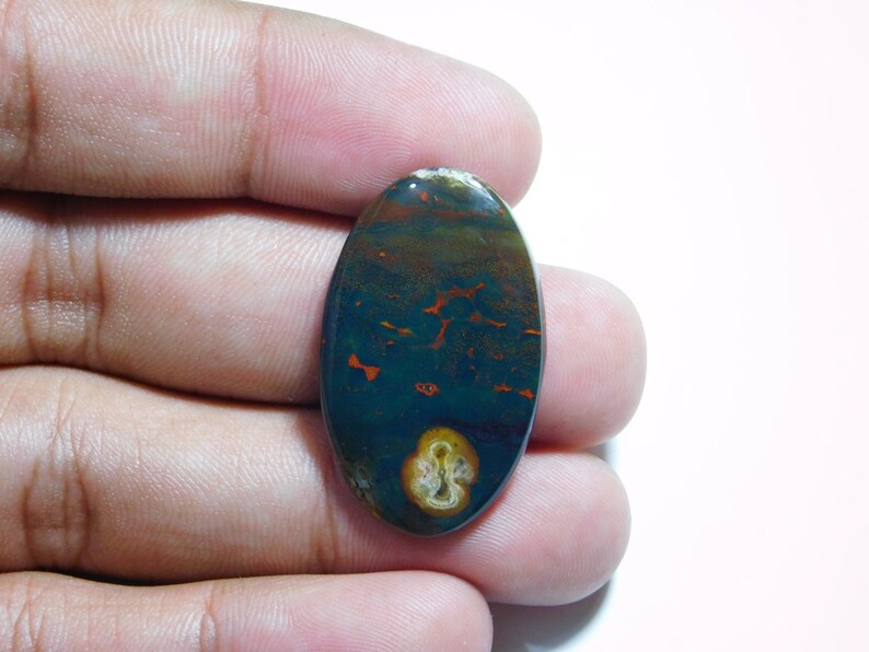 D-7574 100/% Natural Blood Stone Cabochon Top Quality Designer Gemstone Hand Polish Jewelry making Loose Stone For Pendant 22 Cts