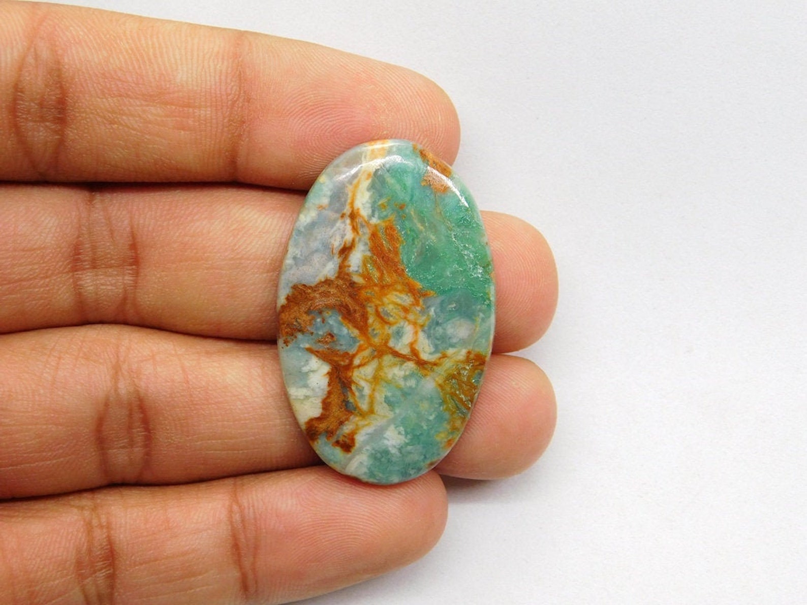 Spectacular Natural Green Variscite Cabochon Gemstone Top Etsy