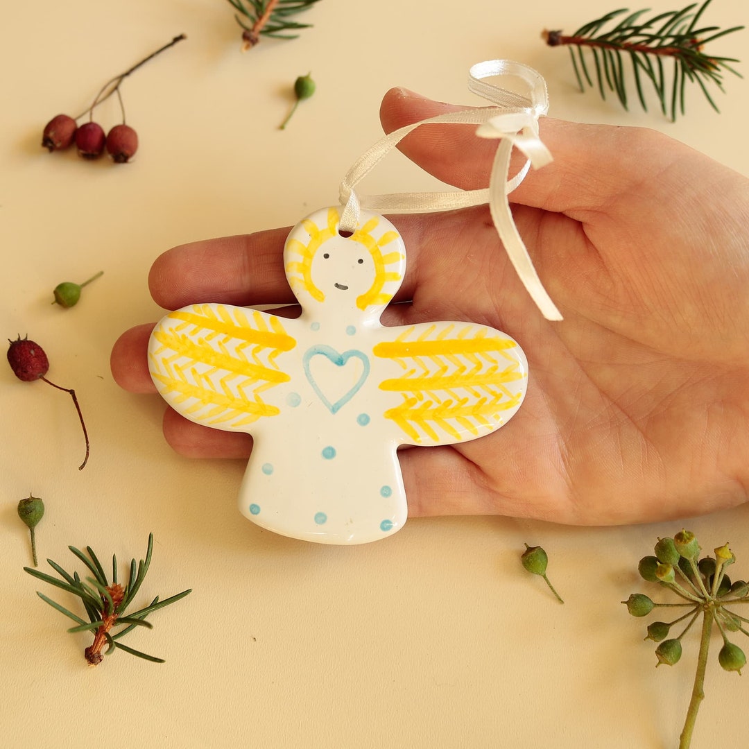 Ceramic Angels Christmas Gift Xmas Tree Angel Ornament Home Etsy