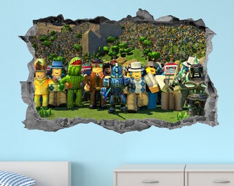 Roblox Gamer Decal Etsy - roblox decal wall sticker bedroom kids wall art
