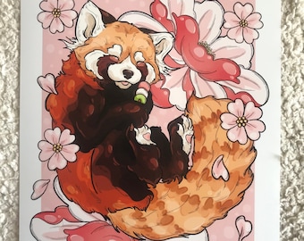 Red Panda Art Etsy Uk