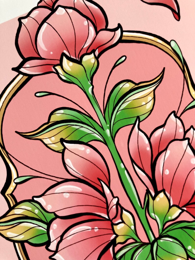 Pink Rose Art Print - Etsy