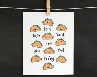 Elementary School Classroom Printable Taco Poster Instant Download Guidance Counselor Office Child Psychologist Wall Art Therapist Decor