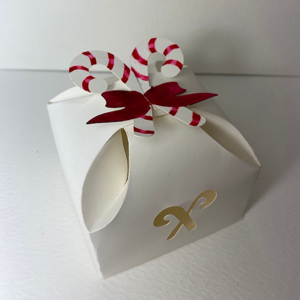 Candy Cane Truffle and Gift Box SVG template for Silhouette and Other Die Cutting Machines