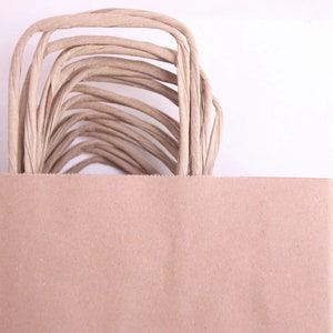juego de 25 bolsas de papel kraft marrón con asas, 8 x 7'', 20x18 cm imagen 3