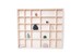 wooden display, unfinished 28 compartments spice rack, unpainted wood knick knack collection keepsake case, shelf, shadow box, organizer 