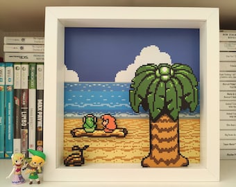 Legend of Zelda Diorama Shadow Box Wall Art Decor Link and Marin Gift