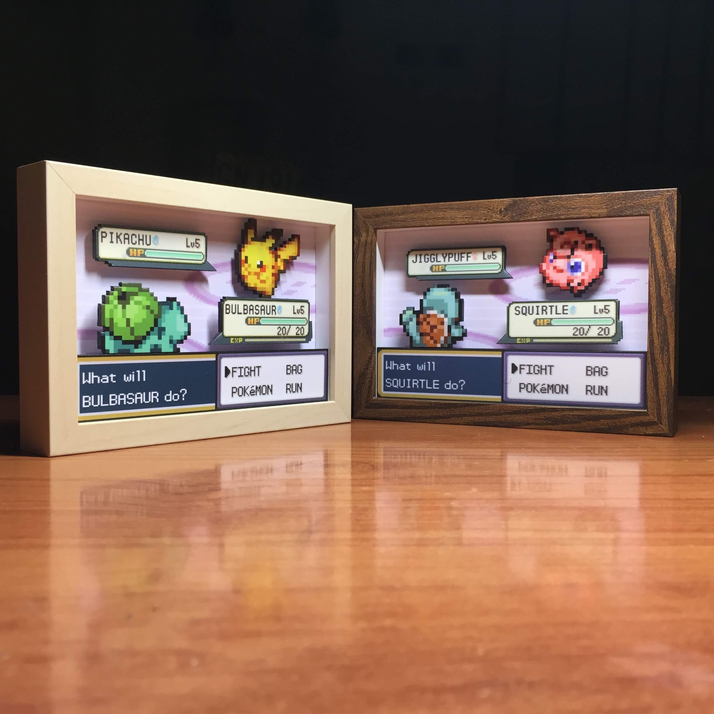 Pikachu Gift for Friend Shadowbox Pokemon Battle Bulbasaur 