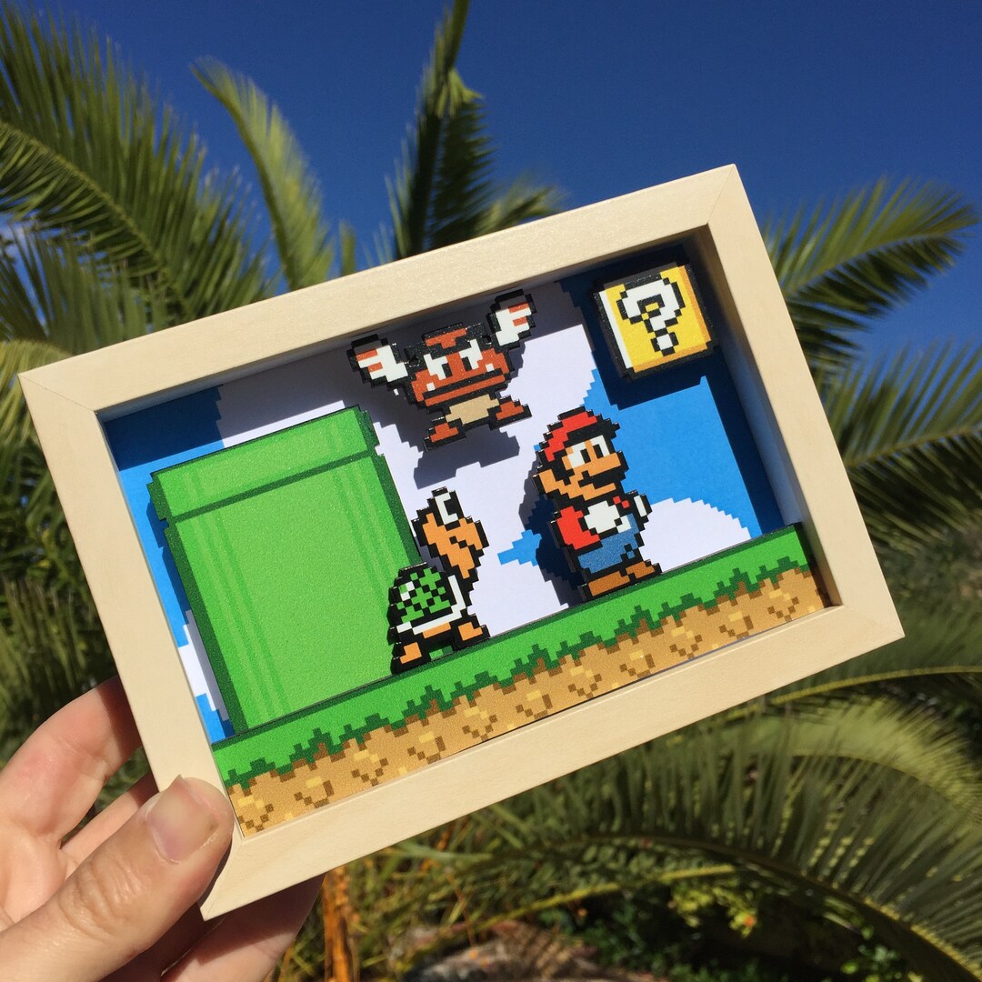 Super Mario Land Color Hack 3D Shadow Box 7x5 Etsy