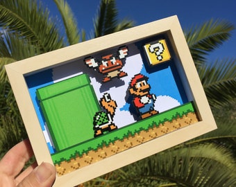 Super Mario Land Color Hack 3D Shadow Box 7"x5"