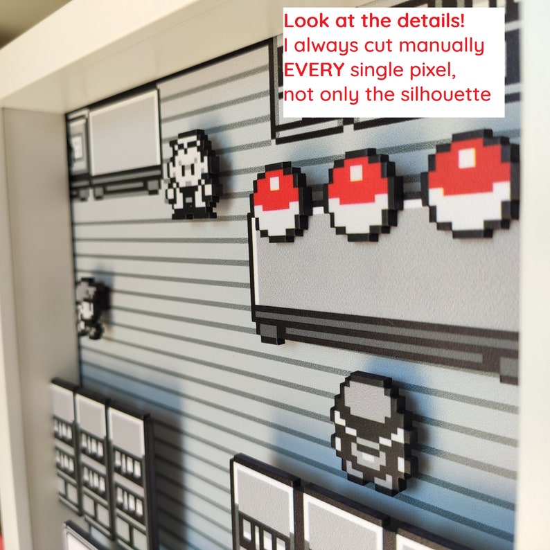 Pokemon 3D Shadow Box / Nintendo Pixel Art Every journey begins with a choice image 6